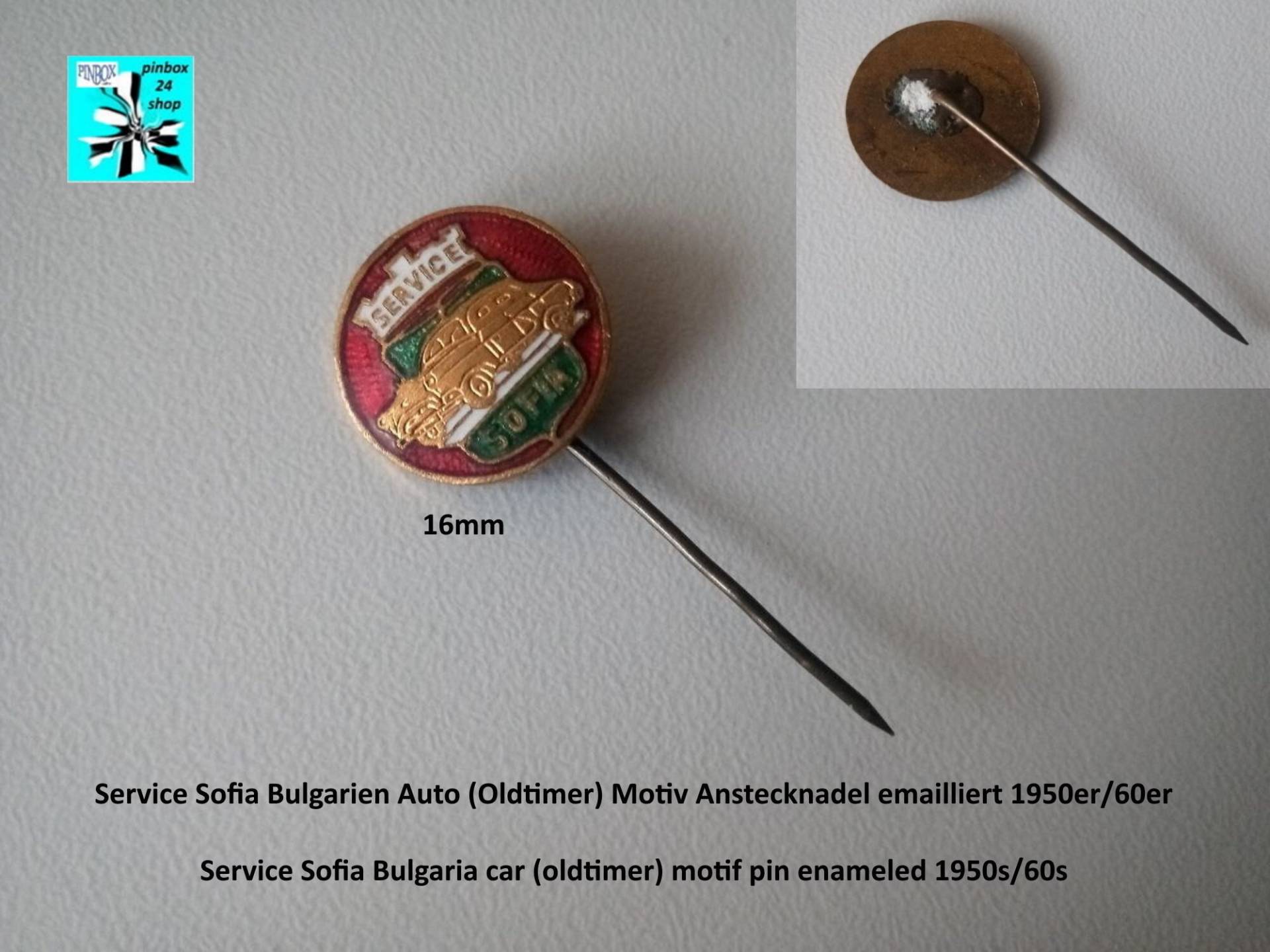 Service Sofia Bulgarien Auto | Oldtimer Motiv Anstecknadel Emailliert 1950Er/60Er von pinbox24shop