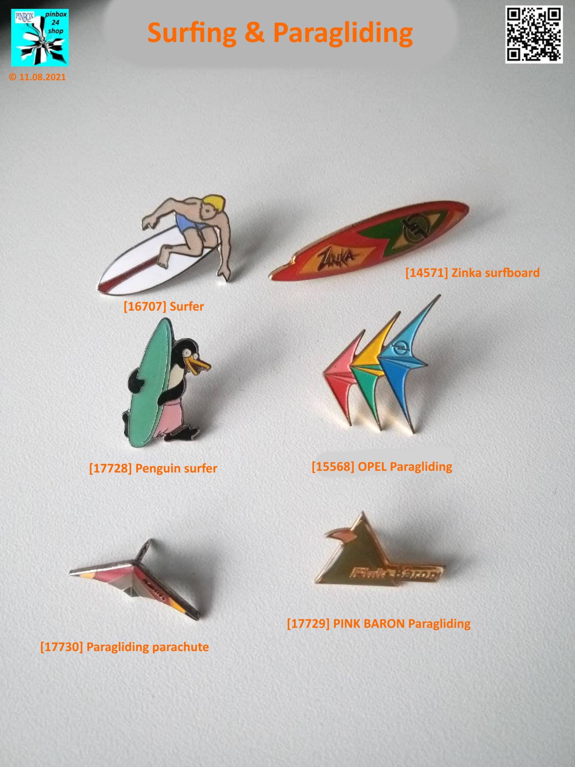 Surfer Und Paragliding Sport Pins von pinbox24shop