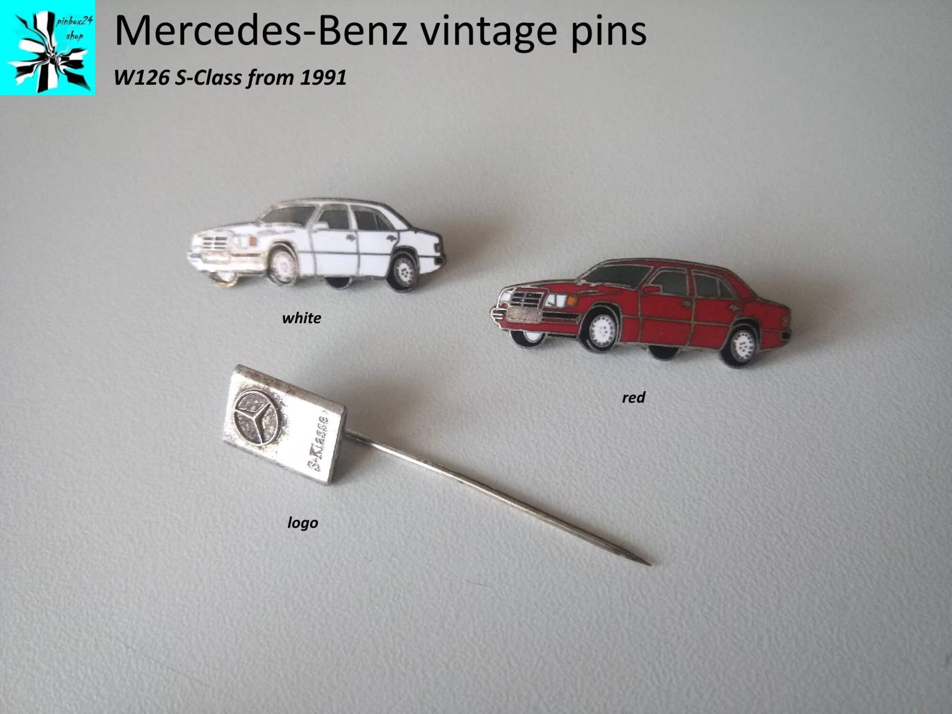 Vintage Mercedes-Benz S-Klasse Pins 1991 von pinbox24shop