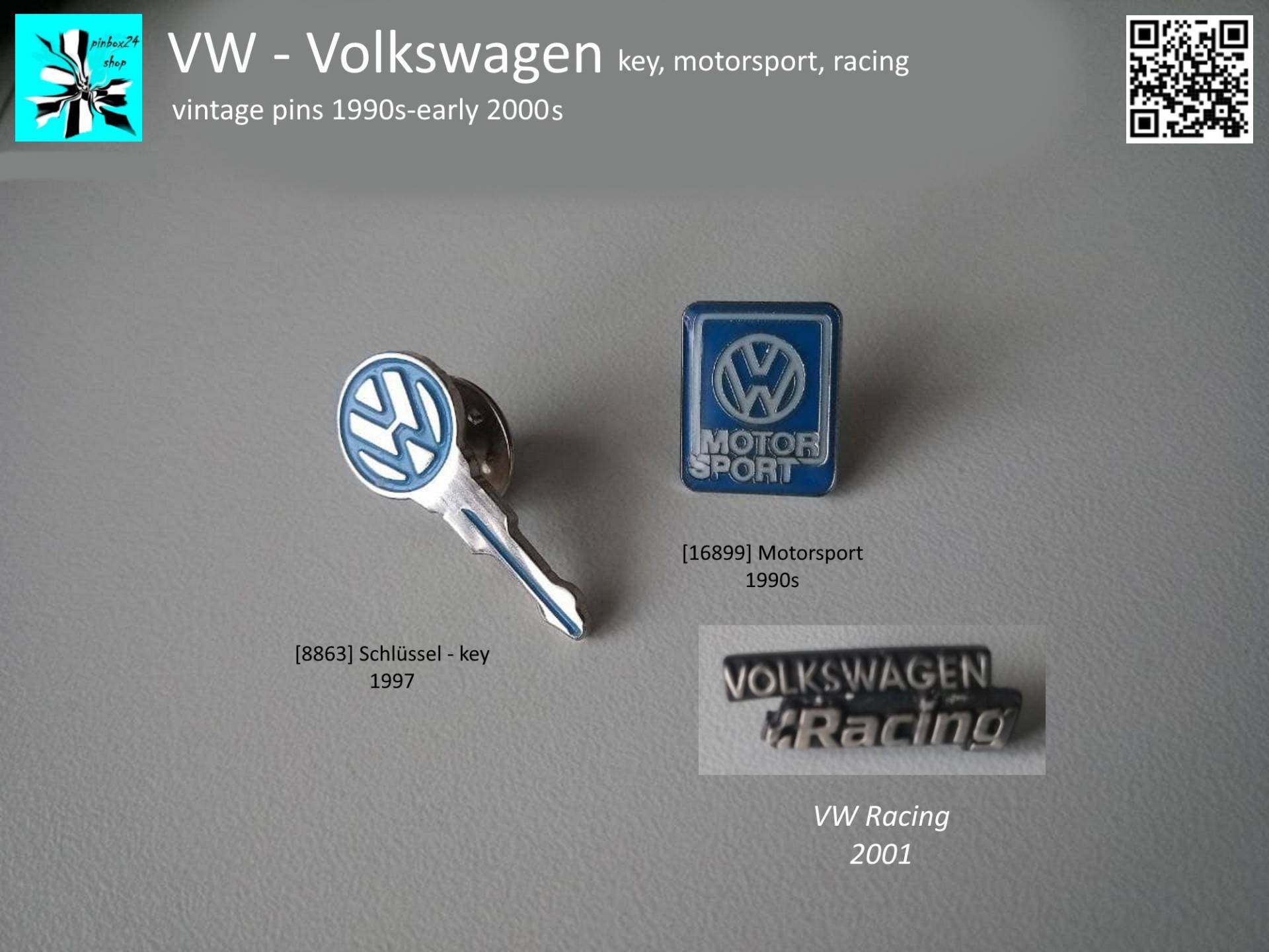 Vw Volkswagen Schlüssel, Motorsport , Racing Pins von pinbox24shop