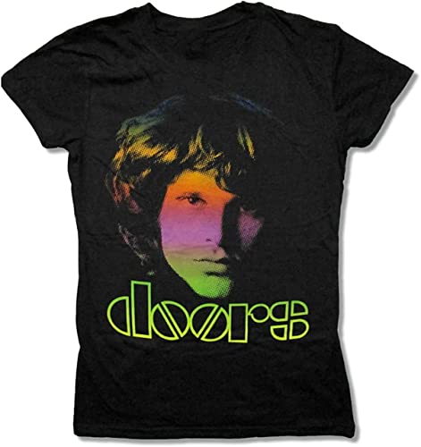 Doors Jim Morrison Face Juniors Black T Shirt Black T-Shirts & Hemden(Large) von pingXU1973