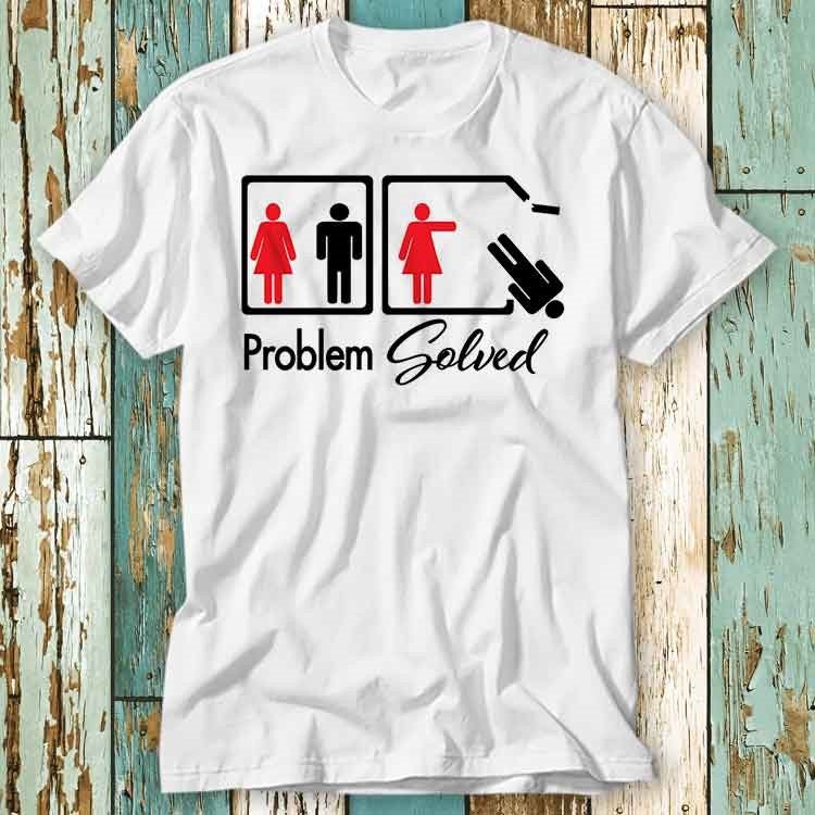 Problem Gelöst Feminist T Shirt Top Design Unisex Damen Herren T-Shirt Retro Mode Vintage S828 von pinkSHARKs