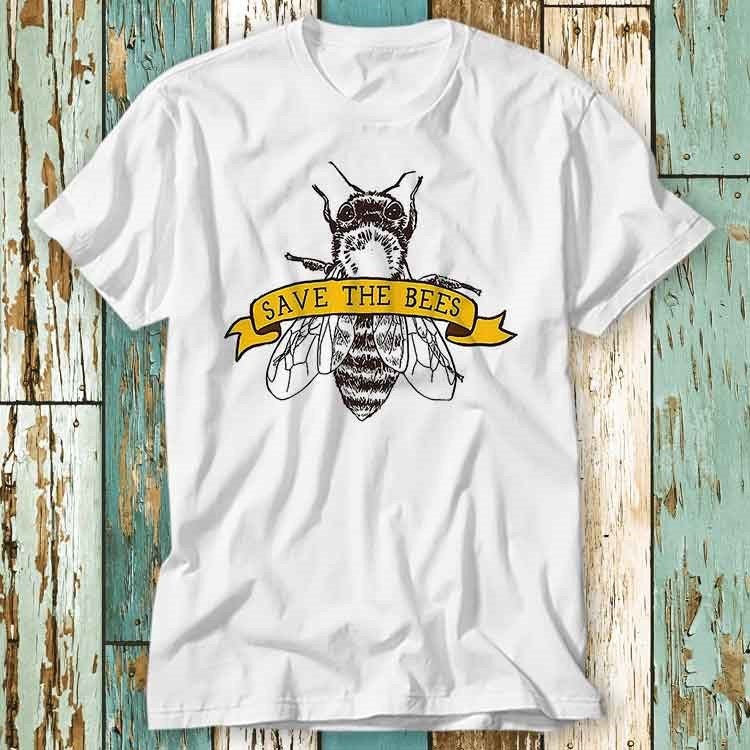 Save The Bees Nature T Shirt Top Design Unisex Damen Herren T-Shirt Retro Mode Vintage S773 von pinkSHARKs