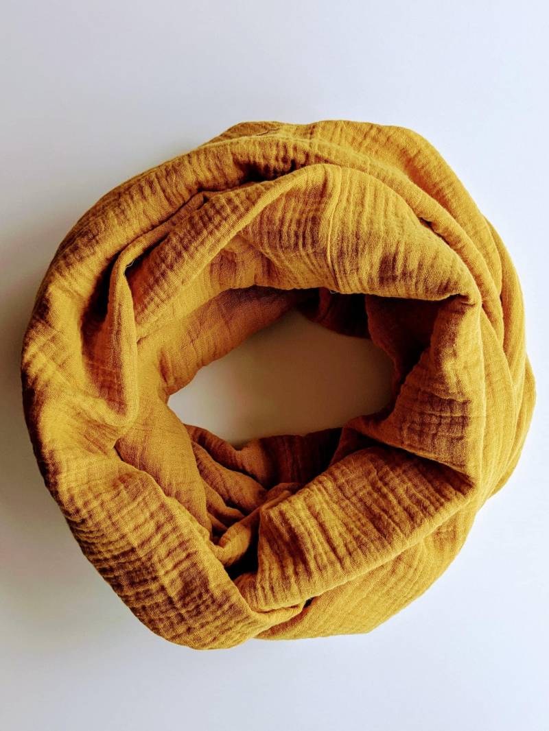 Musselin Loopschal "Senfgelb", Damen/Erwachsene, Double Gauze, Uni, Doppellagig, Größenauswahl, Grundpreis 15, 79 Eur/M2 Musselin Loopschal "Senfgelb", Damen/Erwachsene, Double Gauze, Uni, Doppellagig, Größenauswahl, Grundpreis 15, 79 Eur/M2 von pinkcoconutDE