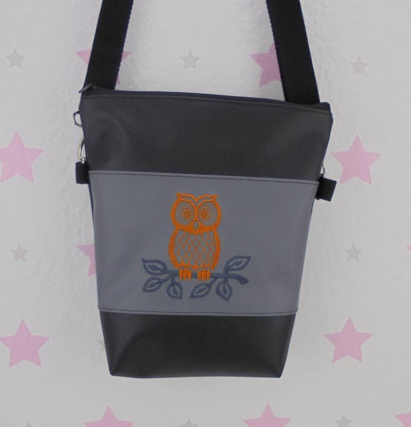 Pinkesterne Handtasche Eule Umhängetasche Schultertasche Handmade Owl von pinkeSterne