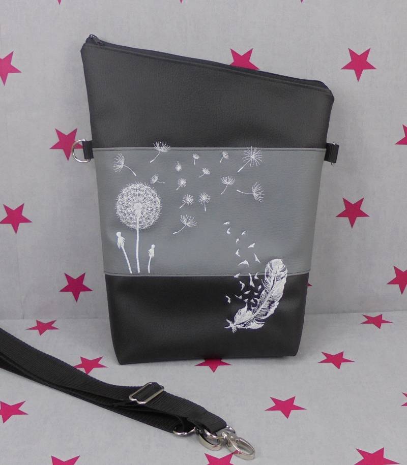Pinkesterne Handtasche Pusteblume Umhängetasche Schultertasche Handmade Foldover von pinkeSterne