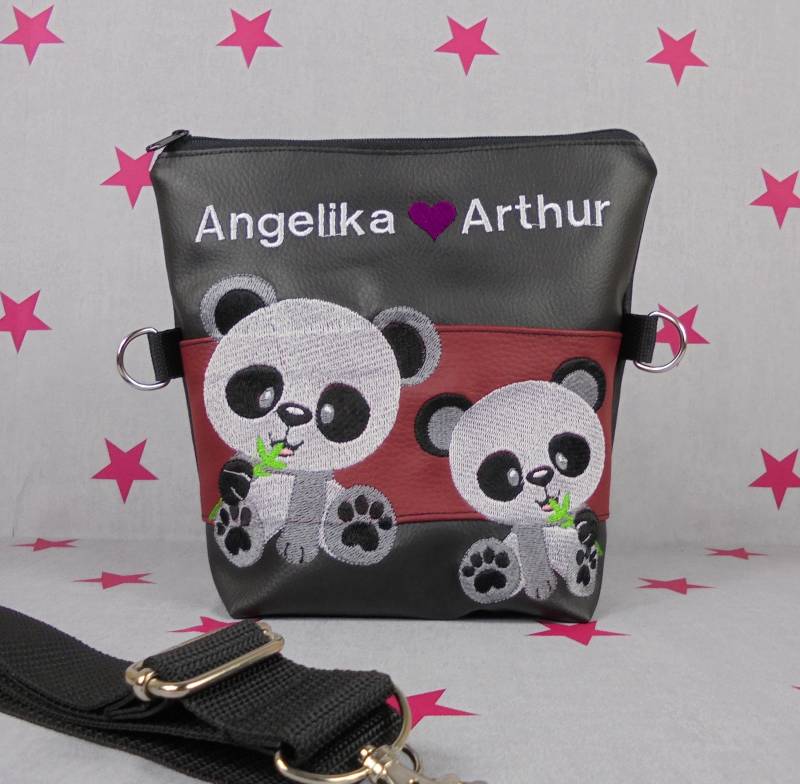 Pinkesterne Mädchen Handtasche Pandabär Umhängetasche Schultertasche Mädchentasche von pinkeSterne