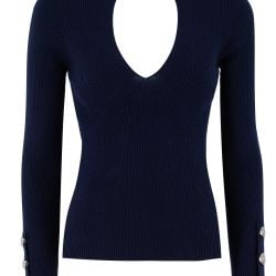 Marineblauer Wollpullover Mit Cut-out-details - Pinko von pinko