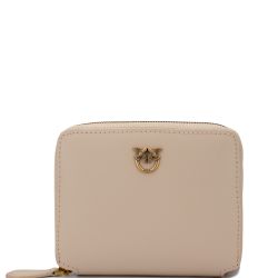 Pinko Beige-gold Leder Clutch Mit Diamantschnitt-plakette von pinko