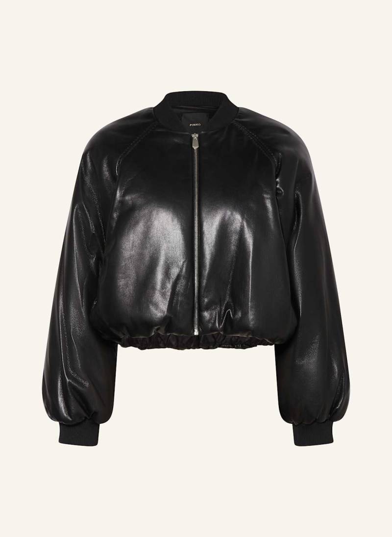 Pinko Blouson Brodo In Lederoptik schwarz von pinko