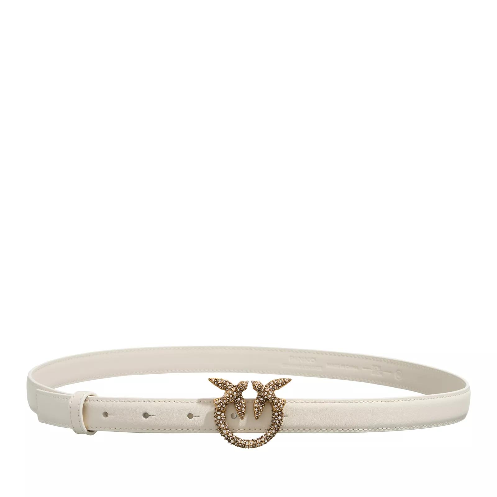 Pinko Gürtel - Love Berry H2 Belt - Gr. S - in Creme - für Damen von pinko