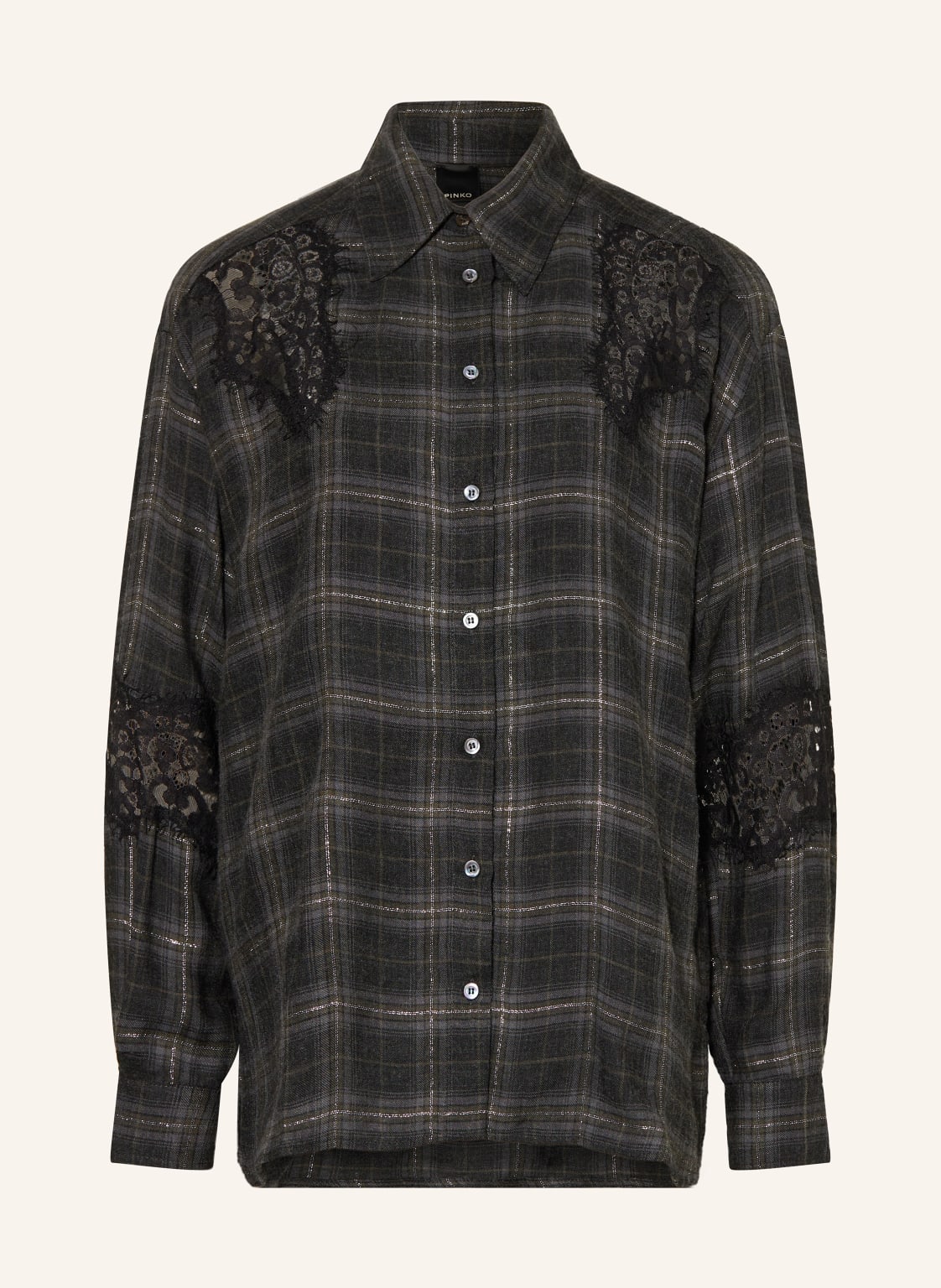 Pinko Hemdbluse Reina Aus Flanell silber von pinko