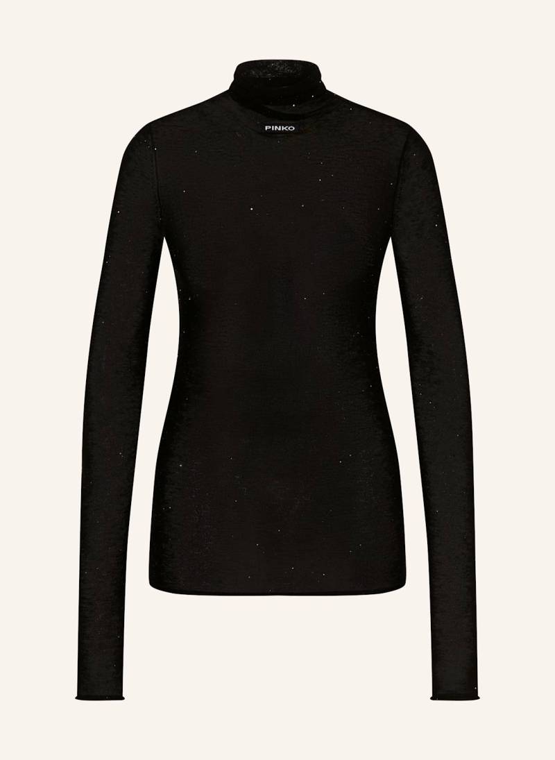 Pinko Pullover Moss Maglia Mit Schmucksteinen schwarz von pinko