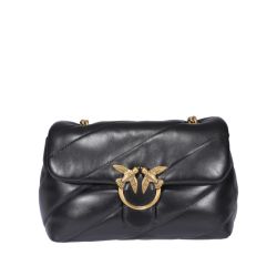 Pinko Schwarze Gesteppt Leder Umhängetasche von pinko