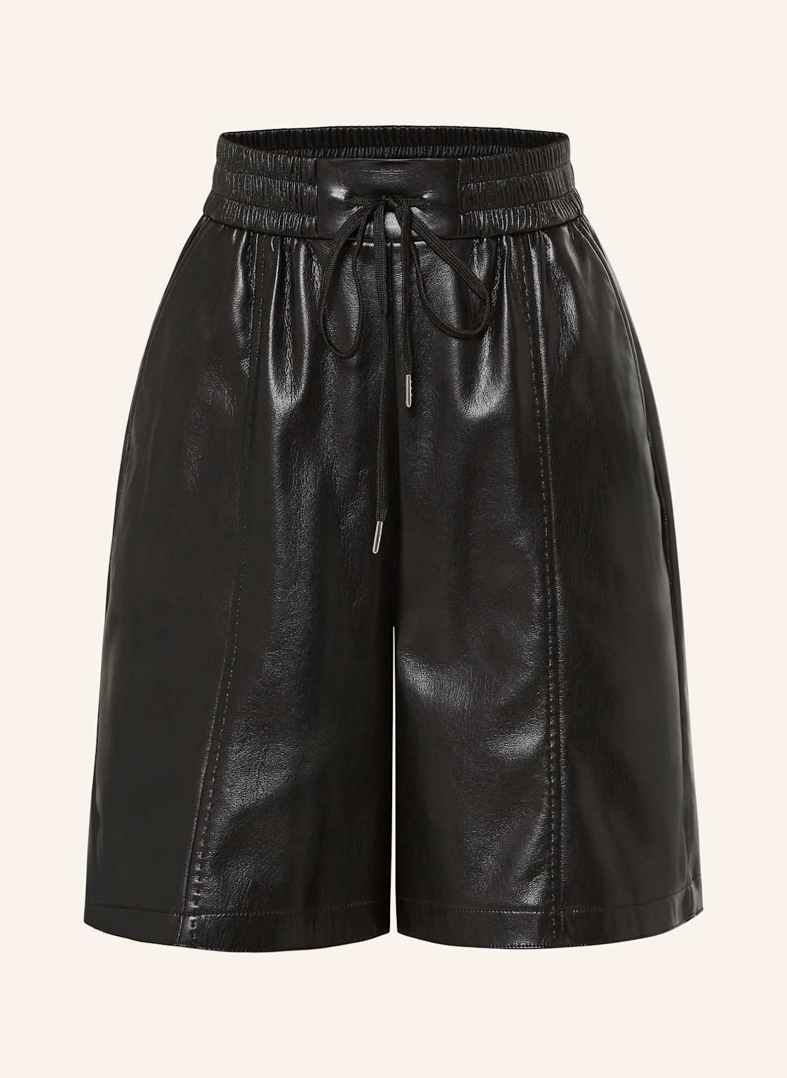 Pinko Shorts Semolino In Lederoptik schwarz von pinko