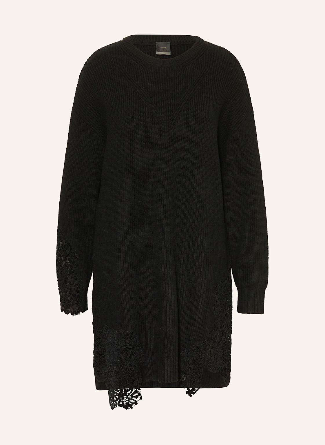 Pinko Strickkleid Valledaosta Mit Spitze schwarz von pinko