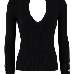 Schwarzer Wollpullover Mit Knopfbesatz Von Pinko von pinko