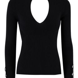 Schwarzer Wollpullover Mit Knopfbesatz Von Pinko von pinko