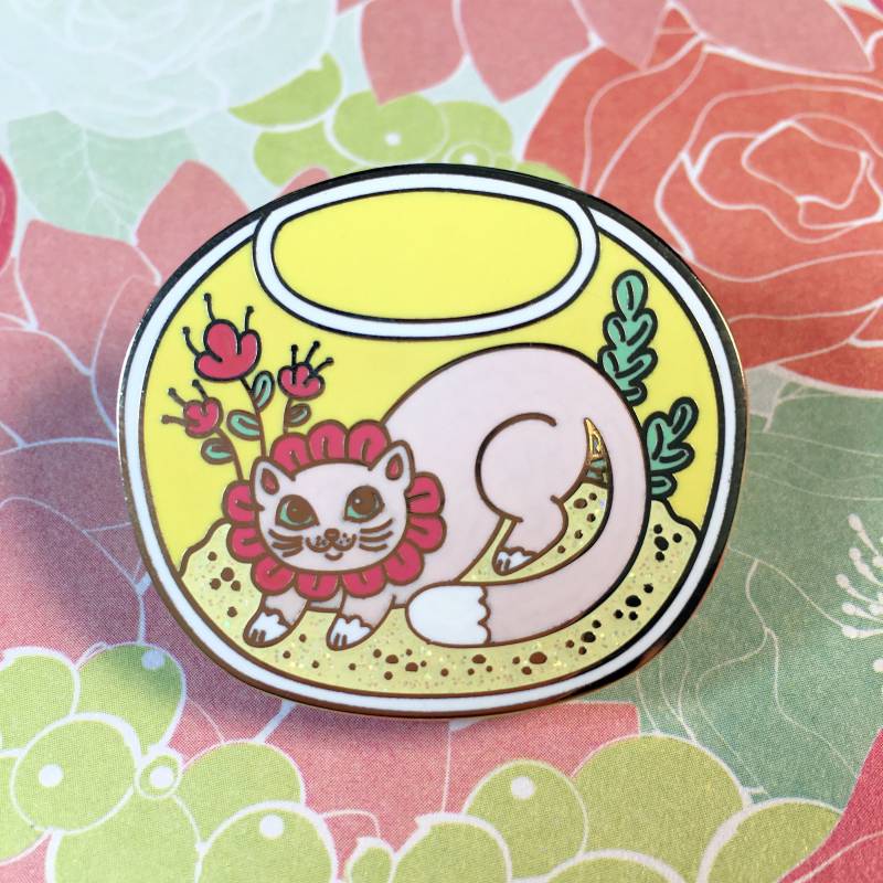Frühling Purrarium Emaille Pin von pinkowlet