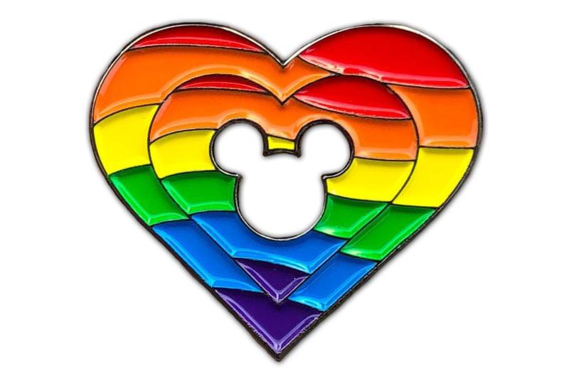 Regenbogen-Mickey Herz-Pin von pinlounge