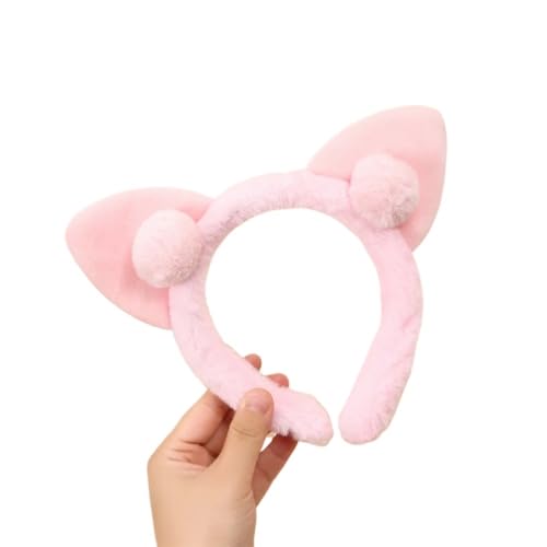 1 x niedliches Katzenohren-Plüsch-Stirnband, Gesichtswäsche, Prinzessinnen-Haarnadel, Haarschmuck (1 Stück) von pipisweet
