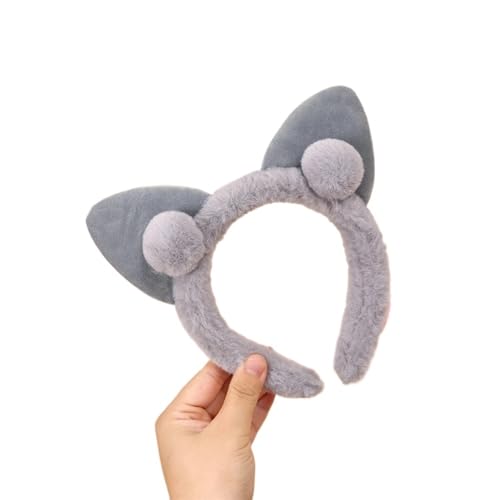 1 x niedliches Katzenohren-Plüsch-Stirnband, Gesichtswäsche, Prinzessinnen-Haarnadel, Haarschmuck (1 Stück) von pipisweet