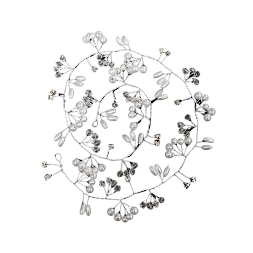 Elegante Perle Kristall Haarnadel Hochzeit Braut U-förmige Metall Haar Kamm Gabeln Für Frauen Frisur Clips Schmuck Zubehör 20 Stücke (Silber 50cm Reben) von pipisweet