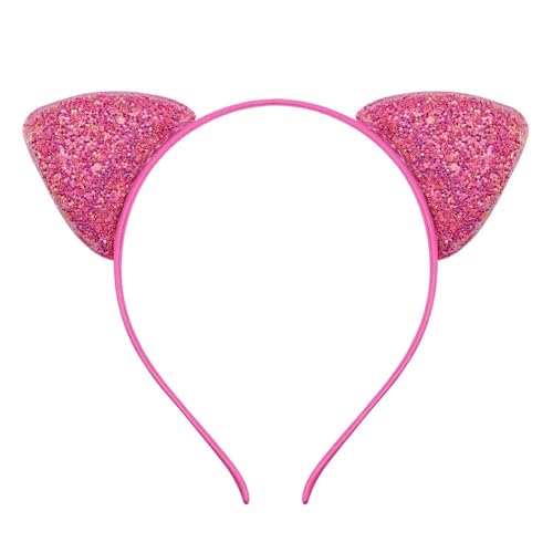 Glitzerndes Katzenohren-Stirnband für Mädchen und Frauen, glitzerndes Haar, Metallreifen, glänzende Haarbänder, Haarschmuck für den täglichen Gebrauch (J) von pipisweet