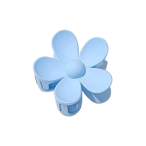 Haarklammer, 7 cm, süße Blume, mattiert, einfarbig, für Damen und Mädchen, Haarnadel, Haifisch-Clip, Pferdeschwanz-Clips, Haarschmuck (Hellblau) von pipisweet