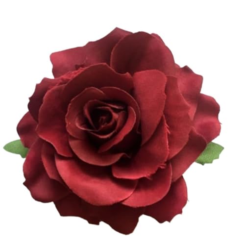 Haarnadeln im Hawaii-Reisestil, Rosen-Blumen, Brautschmuck, Brautjungfer, Haarspange, Brosche, Hochzeit, Party, Haarschmuck, Haarnadeln (dunkelrot) von pipisweet