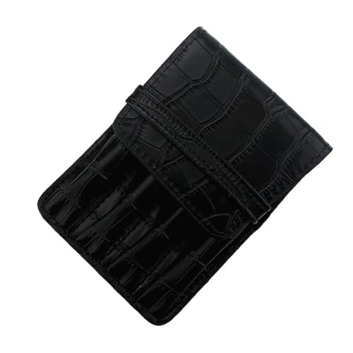 pipisweet Handgefertigter PU-Stifthalter für 4 Stifte, Krokodilmuster, Leder-Federmäppchen, Aufbewahrungstasche, Schreibwaren, Schule, Bürobedarf, 001-2, Einheitsgröße von pipisweet