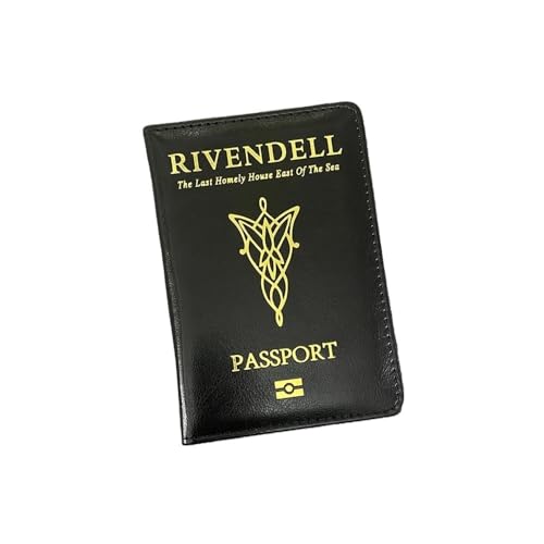 pipisweet Reisepasshülle Anime Rivendell Movie Travel Passport Holder Passport Wallet, Schwarz , Einheitsgröße von pipisweet