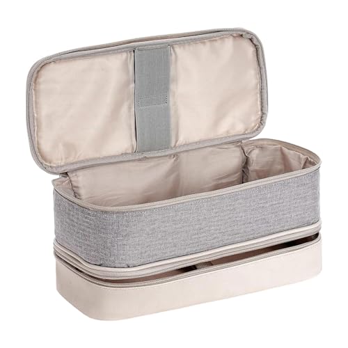 Doppellagige Haartrockner-Aufbewahrungstasche mit Griff für Geschäftsreisen, Herren-Haarstyling-Werkzeuge, Organizer, 34 x 21 x 5 cm von pistro