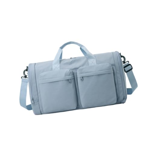 Reisetasche mit Schuhfach, faltbar, Turnbeutel, wasserabweisend, Sporttasche mit mehreren Fächern, 48 x 23 x 28 cm, blau, Täglich von pistro