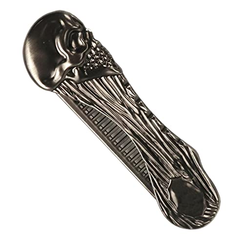 Schlankes, faltbares Bartpflegewerkzeug für Herren, Zinklegierung, Totenkopf-Design, Kamm für Bart- und Schnurrbartpflege von pistro