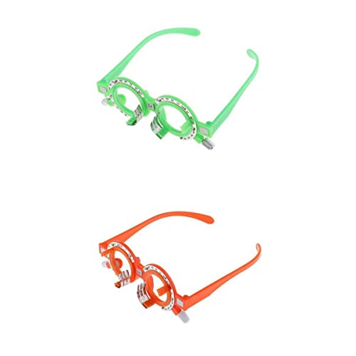 Set mit 2 optischen Trial-Linsen, Rahmen für Optometrie, Brillen, 56 mm, 54 mm, Pupillenabstandseinstellung von pistro