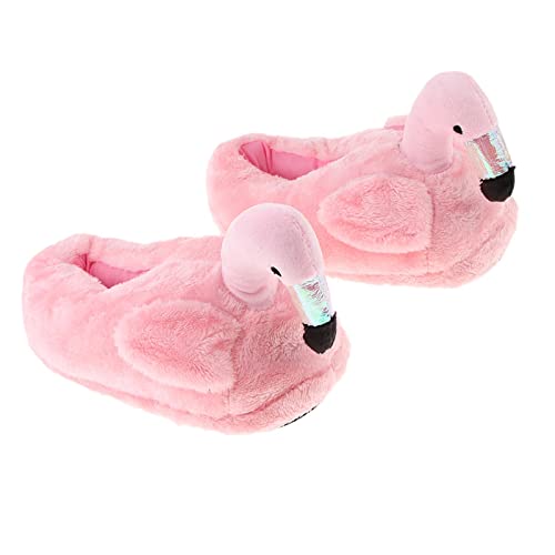 Unisex Flamingo Plüsch Hausschuhe - Weiche Winter Hausschuhe für Erwachsene Kinder Rosa 3D Tier Indoor Schuhe - Volle Hausschuhe von pistro