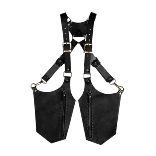 Versteckte Unterarm-Umhängetasche, PU-Leder, Diebstahlschutz, trendig, doppelte Schultertasche, 10 x 10 cm, Schwarz, one-size von pistro