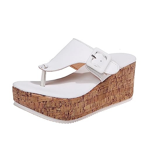 Damen Sandalen Keilabsatz Plateau Sandalen Espadrilles Sandaletten High Heels Elegant Bowknot Sommerschuhe Elegante und schöne Frauen Sandalen Lässige Strand Sandalen Riemchensandalen K741 von pitashe_Bekleidung