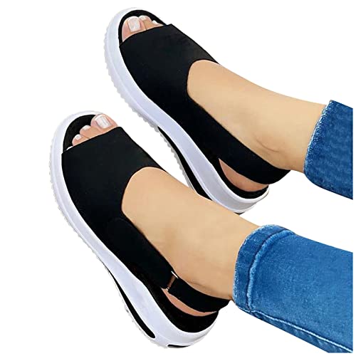 Damen Sandalen Plattform Pumps Retro Plateau Schuhe Sandaletten Mit Absatz Keilabsatz Strand Frauen Vintage Sommer Riemchen Flache Bequem Blockabsatz Elegant Transparente sexy mit hohen Absätzen p008 von pitashe_Bekleidung