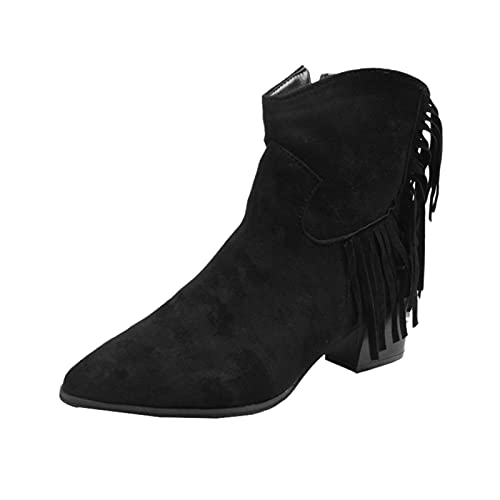 Damen Stiefeletten Bequem Regenstiefel mit Quadrat Heels Comfort rutschfeste Ankle Boots Herbst Winter Stiefel Schneestiefel Gummistiefel Damen Chunkyrayan Stiefelette Knöchel Schuhe Für Frauen a470 von pitashe_Bekleidung