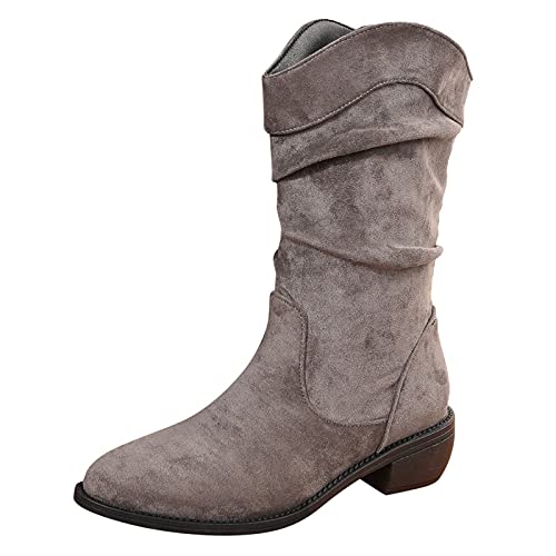 Damen Stiefeletten Casual Chelsea Boot mit Blockabsatz Comfort Pure Farbe Frauen Ankle Boots Bootie Herbst Winter Stiefel Worker Boots Schneestiefel Damen Schuhe Stiefelette Knöchel Schuhe a469 von pitashe_Bekleidung