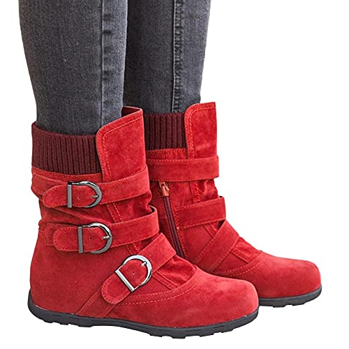 Pitashe Damen Stiefeletten Chelsea Boots Damen Premium Waterproof Schnürstiefel Kurze Stiefel Damenstiefel Climbing Shoes Women's Ankle Boots with Treaded Sole Block Heel Boots Lace-Up Ankle Boots von pitashe_Bekleidung