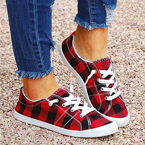 Pitashe Frauen Low-Cut Sneaker Canvas Flache Schuhe Frauen Beiläufige Schuhe Damen Sommer Herbst Turnschuhe Walkingschuhe Turnschuhe Leicht Atmungsaktive Schuhen von pitashe_Bekleidung