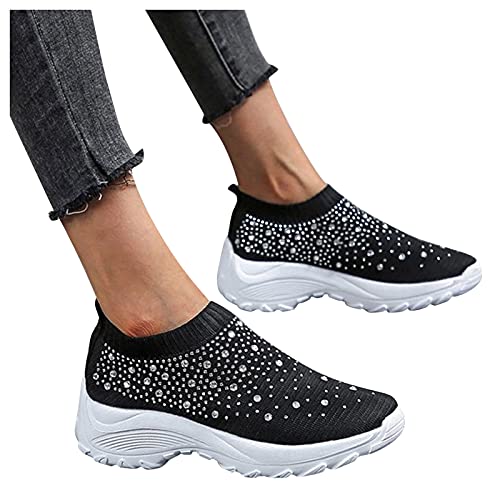 Pitashe Frauen Low-Cut Sneaker Canvas Flache Schuhe Frauen Beiläufige Schuhe Mit Strass Damen Sommer Herbst Turnschuhe Walkingschuhe Turnschuhe Leicht Atmungsaktive Schuhen von pitashe_Bekleidung
