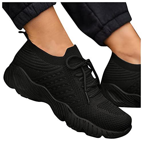 Pitashe Frauen Mesh Sneaker Canvas Flache Schuhe Damen Beiläufige Sportschuhe Leicht Atmungsaktive Schuhen Sommer Herbst Turnschuhe Straßenlaufschuhe Luftkissen Fitness Walkingschuhe für Damen von pitashe_Bekleidung