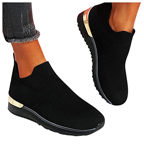 Pitashe Frauen Mesh Sneaker Canvas Flache Schuhe Damen Sportschuhe Leicht Atmungsaktive Schuhen Sommer Herbst Turnschuhe Straßenlaufschuhe Tennisschuhe Luftkissen Fitness Walkingschuhe für Damen von pitashe_Bekleidung