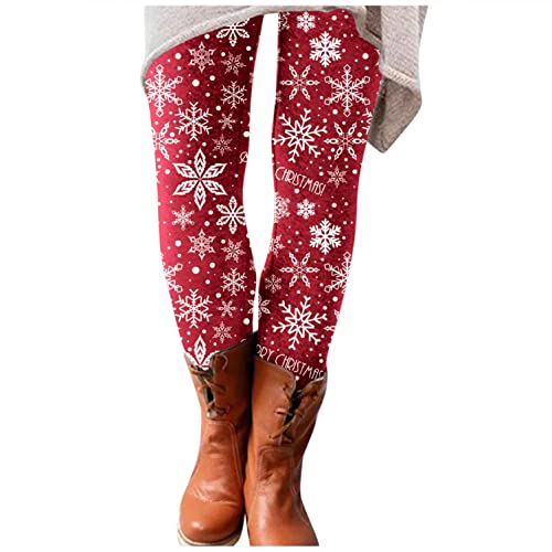 Pitashe Leggings Damen Winter Stern Drucken Weihnachten Leggings Mädchen Warme Fleece Freizeithose Winter Gefüttert Plüsch Hausanzug Winter Lange Hosen für Mädchen Treggings Thermohose Yogahosen von pitashe_Bekleidung