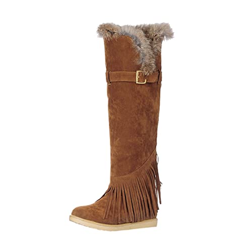 Schneestiefel für Damen Stiefeletten Ankle Boots Winterschuhe Retro-Stil Reiterstiefel Schuhe Schuhe Runde Zehen Halblange Stiefel Verdickung Thermostiefel Winterstiefel Winter und Herbst K145 von pitashe_Bekleidung