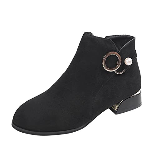 Stiefeletten Damen mit Absatz Retro Leopardenmuster Hochhackige Stiefel Kurze Stiefel Wasserdicht Gummistiefel Flache Sandalen Herbst Stiefel Ritterstiefel Knöchel Schuhe Sneaker Schneestiefel a431 von pitashe_Bekleidung